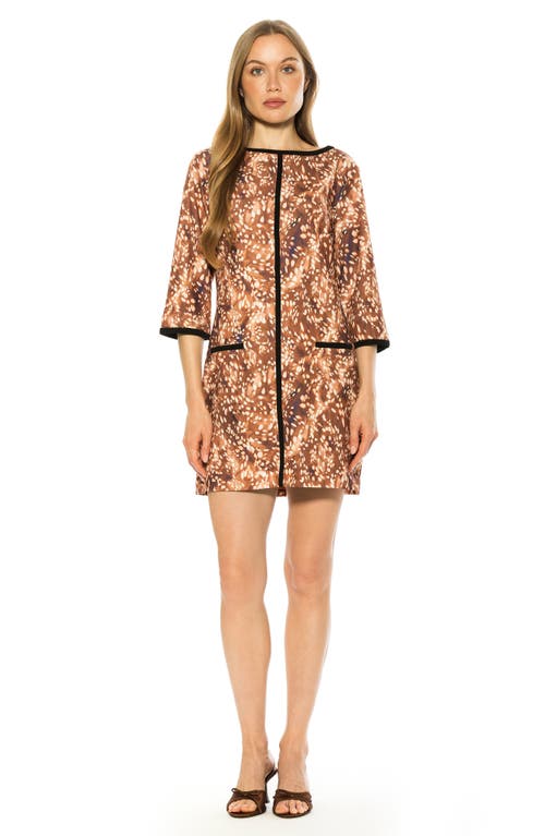 Alexia Admor Liora Bateau Neck Shift Dress In Brown