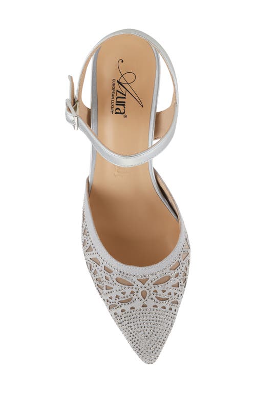 Azura By Spring Step Delicate Ankle Strap Pointed Toe Pump In Silver