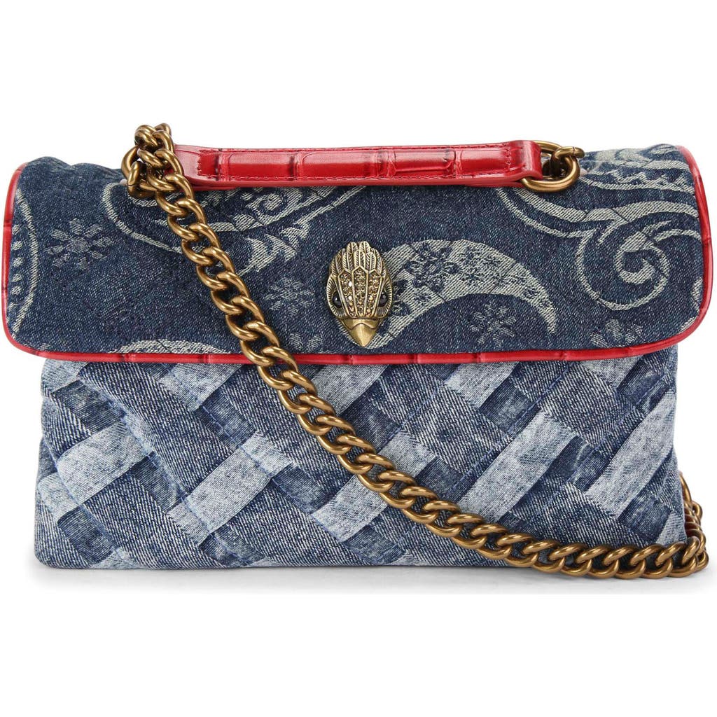 KURT GEIGER KURT GEIGER LONDON KENSINGTON DENIM CONVERTIBLE SHOULDER BAG