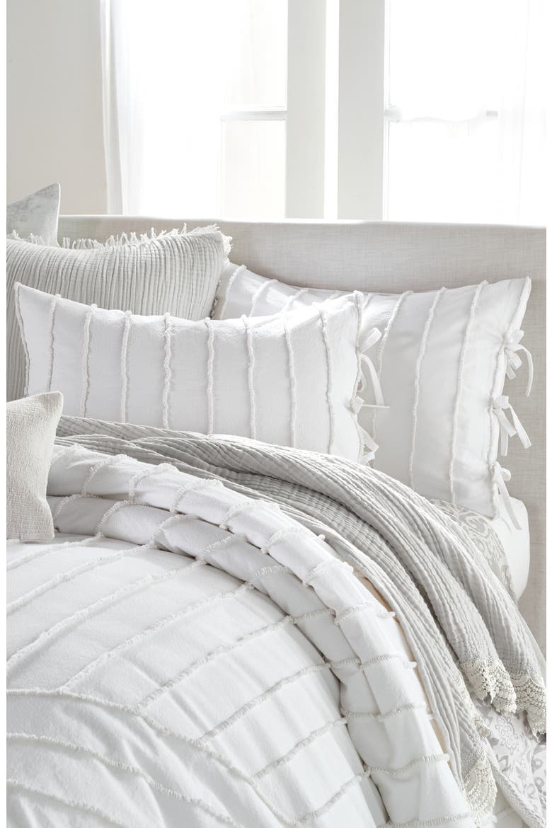 Linear Loop Comforter & Sham Set, Alternate, color, WHITE