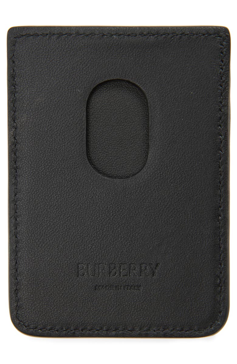Burberry EKD MagSafe Leather Card Case, Alternate, color, Black