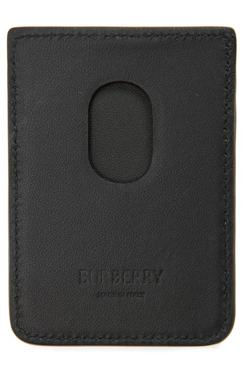 Burberry Ekd Magsafe Leather Card Case In Black