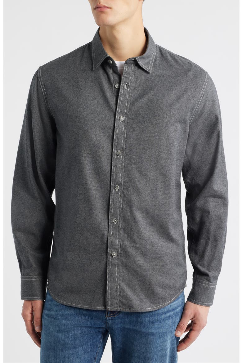 Cana Modern Fit Cotton Button-Up Shirt, Alternate, color, COAL