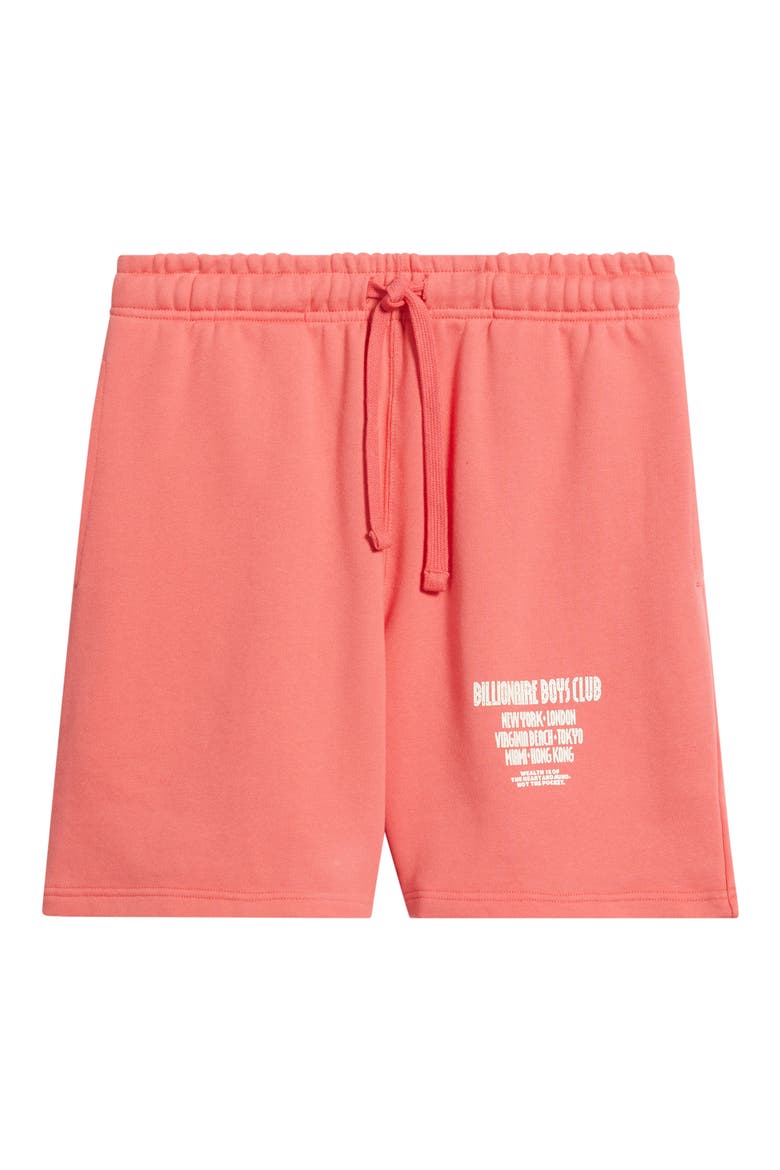 Satellite Logo Detail Cotton Fleece Drawstring Shorts, Alternate, color, ROSE OF SHARON