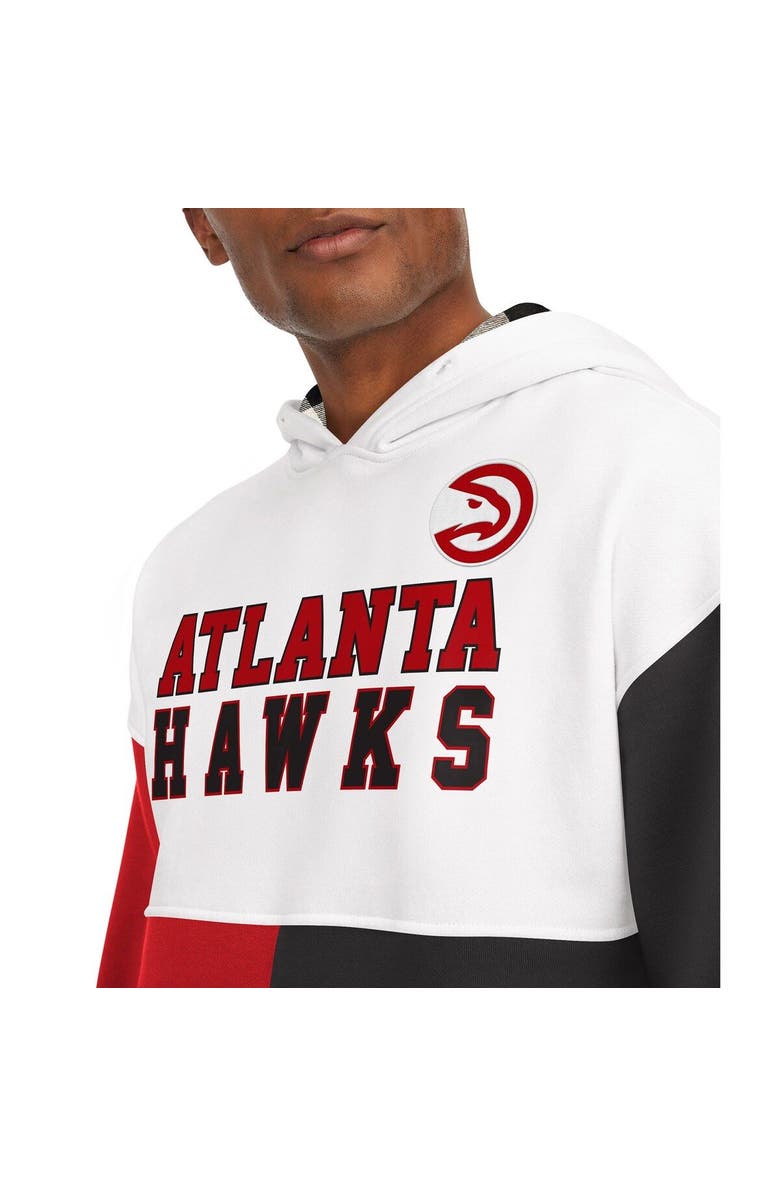 TOMMY JEANS Men's Tommy Jeans White/Red Atlanta Hawks Andrew Split Pullover Hoodie, Alternate, color, White