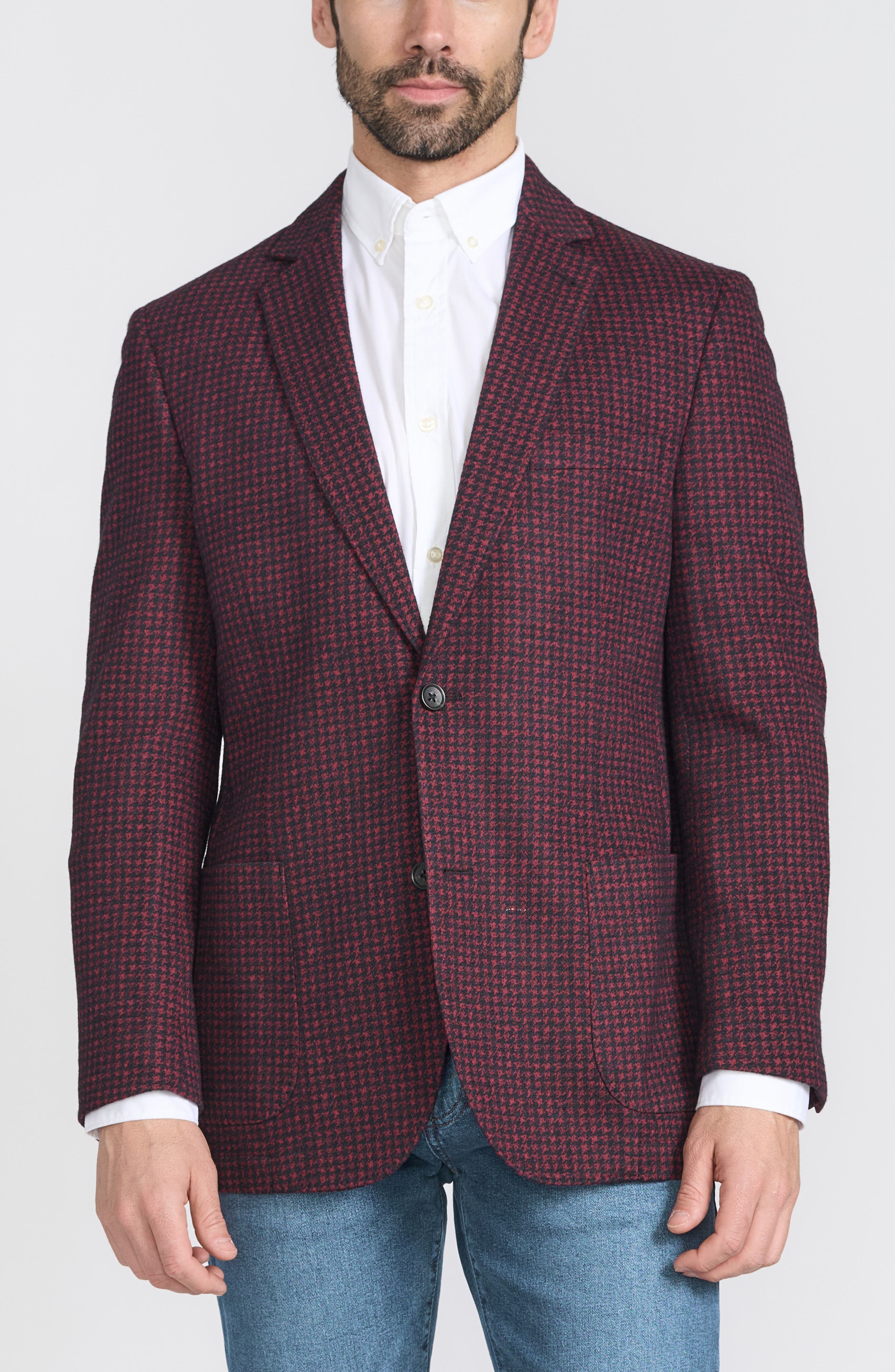 FLYNT Houndstooth Wool Blend Sport Coat