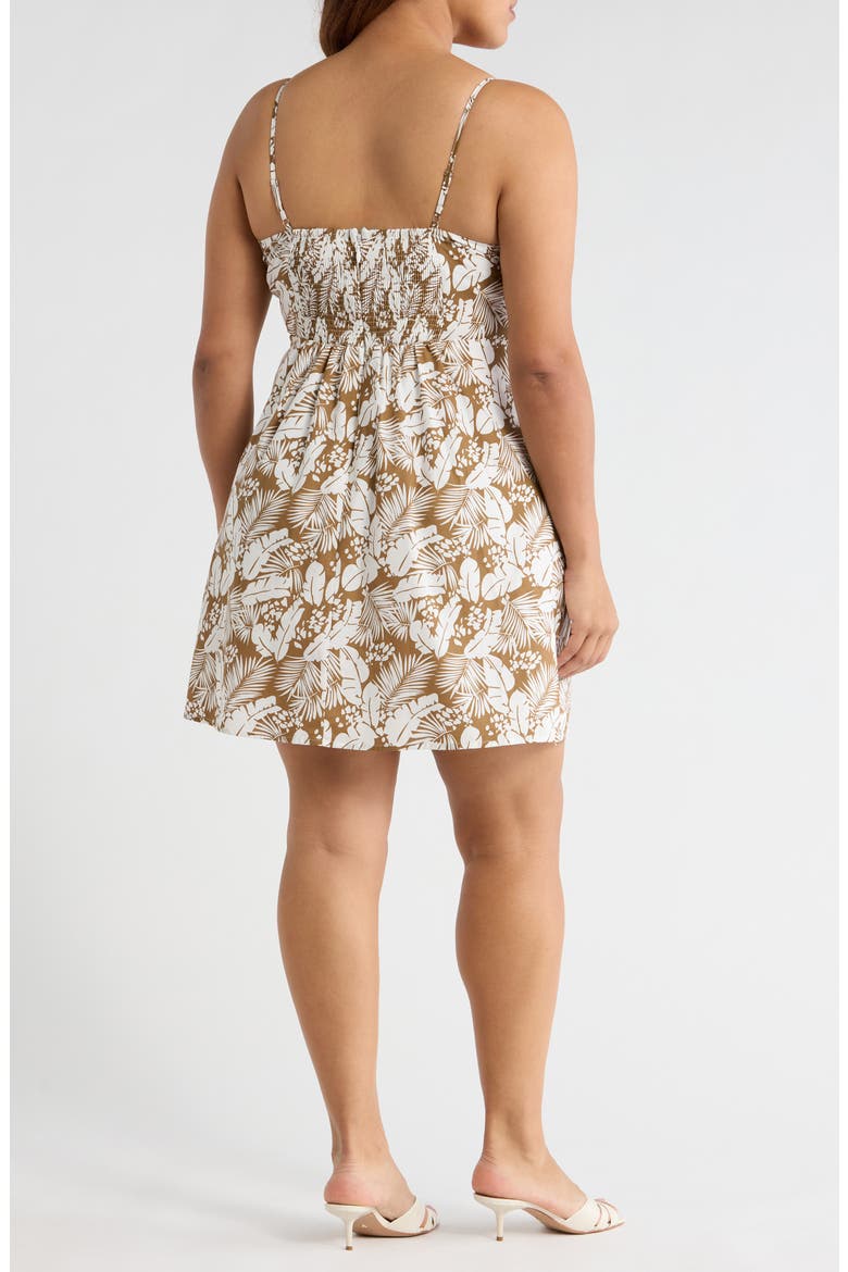Ivonne Floral Mini Sundress, Alternate, color, BROWN