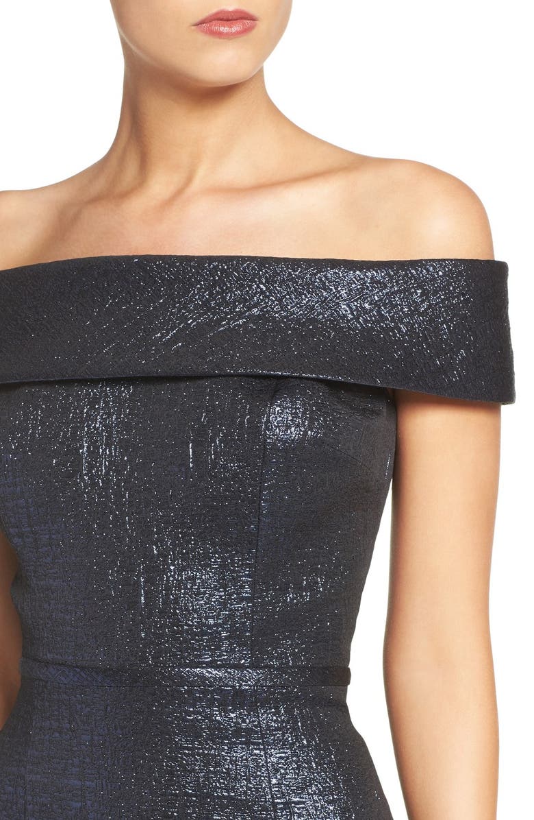 Teri Jon Rickie Freeman for Teri Jon Metallic Column Gown, Alternate, color,