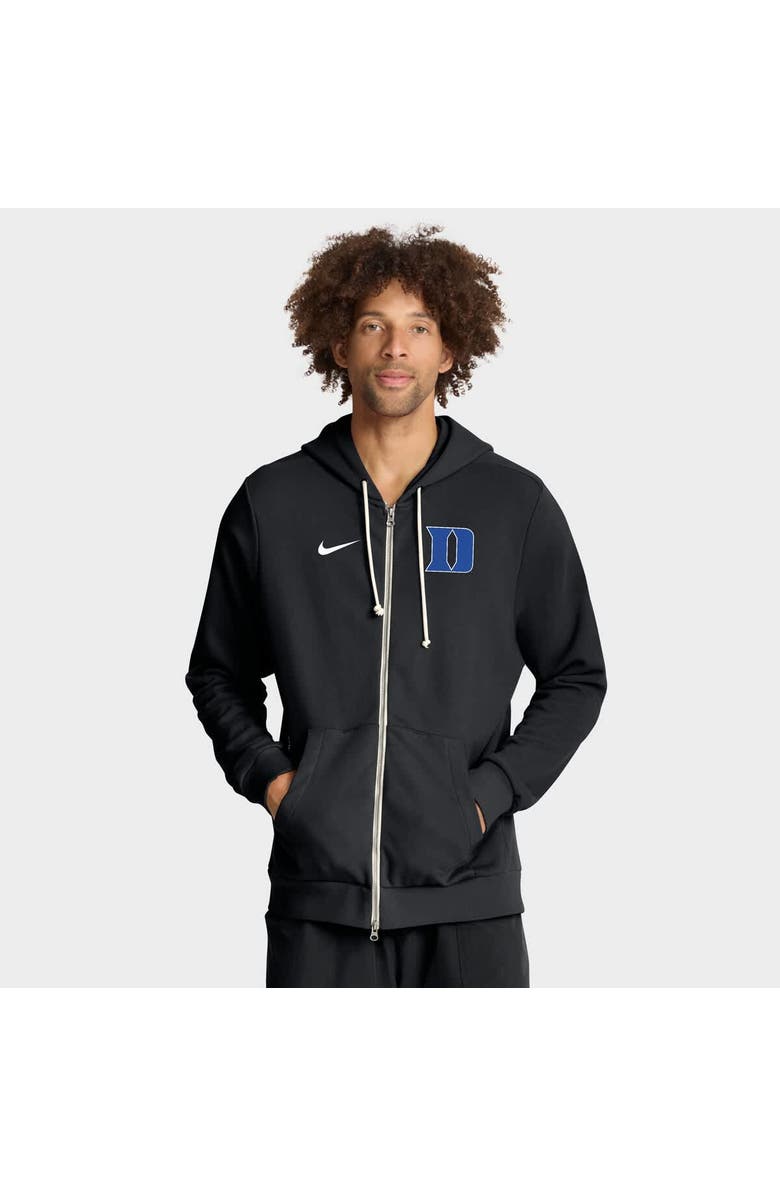 Nike Men's Nike Black Duke Blue Devils 2025 Sideline Standard Issue Dri-FIT Full-Zip Hoodie, Alternate, color, Black