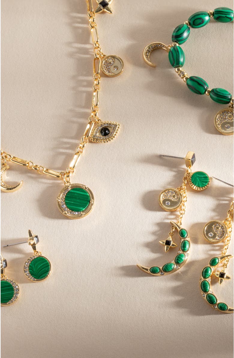 Alex and Ani Malachite Charm Necklace, Alternate, color, 