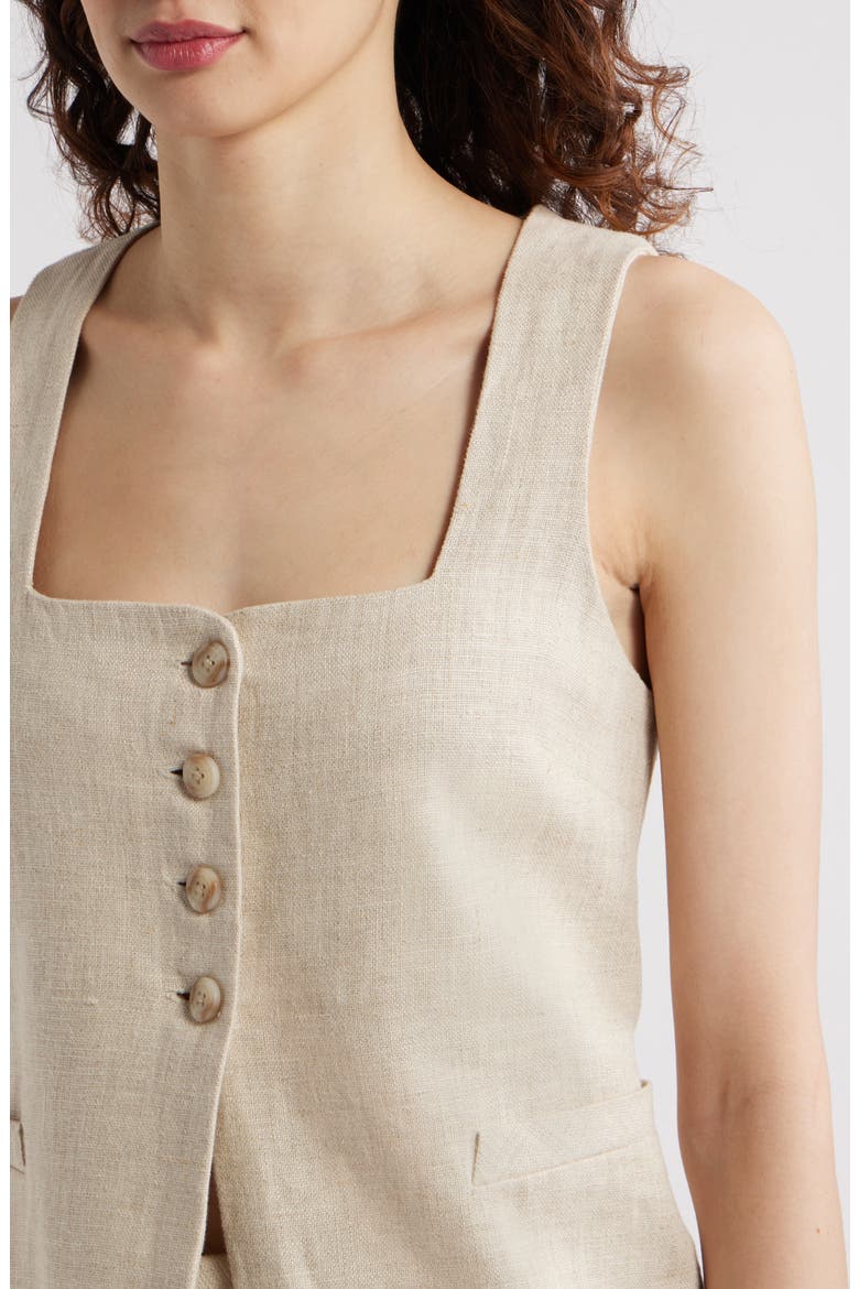 Jackie Linen Vest, Alternate, color, NATURAL