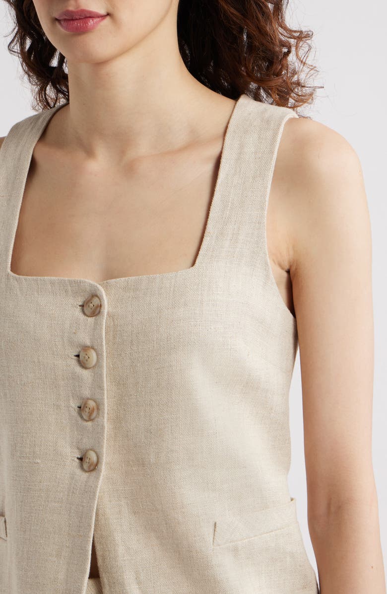 Faithfull the Brand Jackie Linen Vest, Alternate, color, Natural
