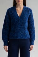 SSKEIN V Neck Boucle Pullover