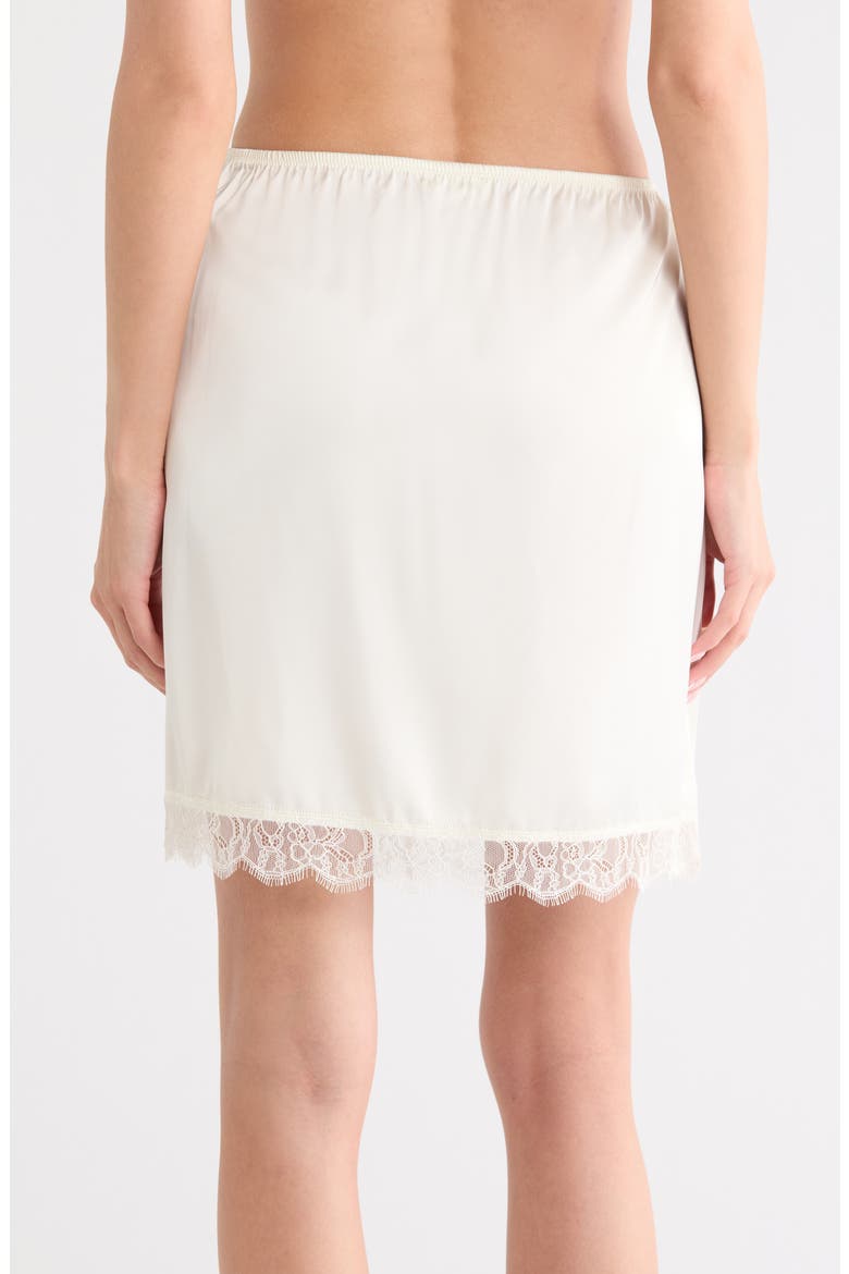 Scalloped Lace Trim Satin Slip Skirt, Alternate, color, IVORY EGRET