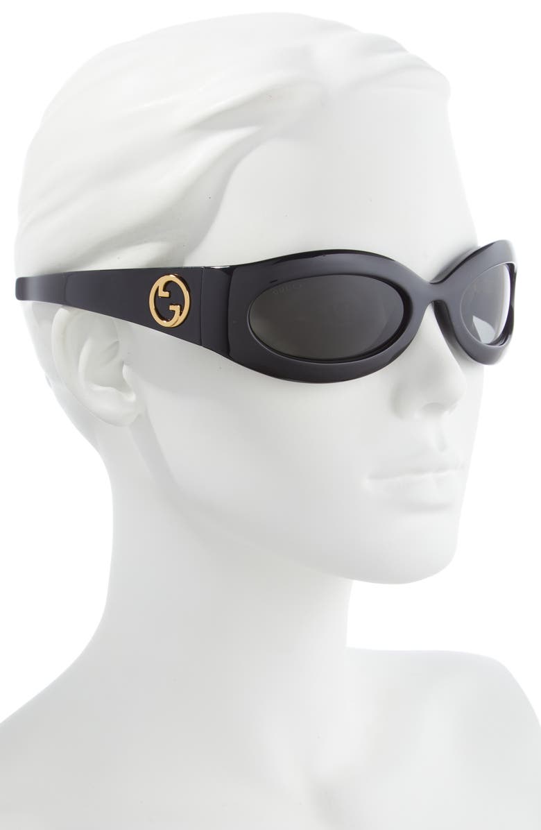 Gucci 60mm Oval Sunglasses, Alternate, color, 