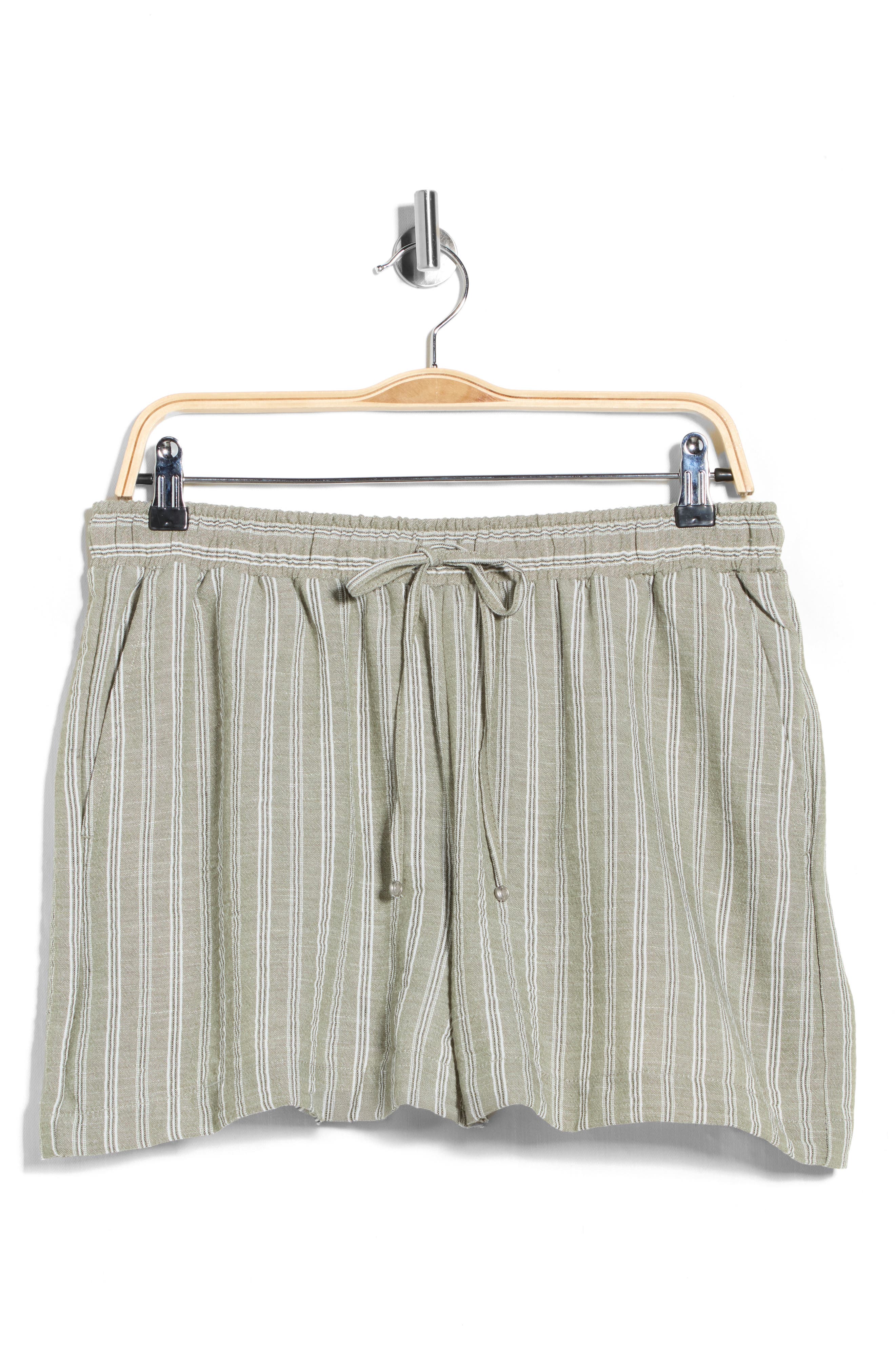 Max Studio Stripe Drawstring Shorts In Multi