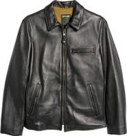 Schott NYC Men's Waxy Leather Delivery Jacket
