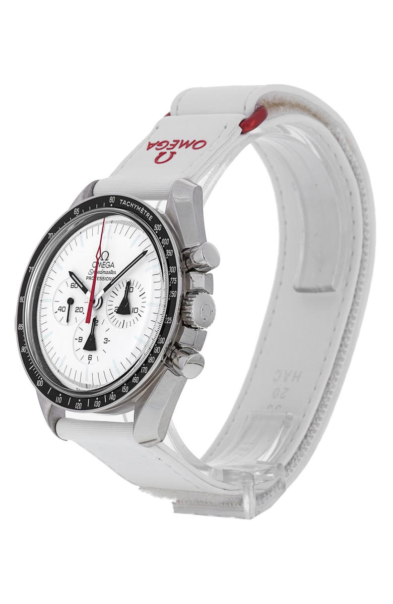 Watchfinder & Co. Omega Preowned Speedmaster Moonwatch Chronograph Fabric Strap Watch, 42mm, Alternate, color,
