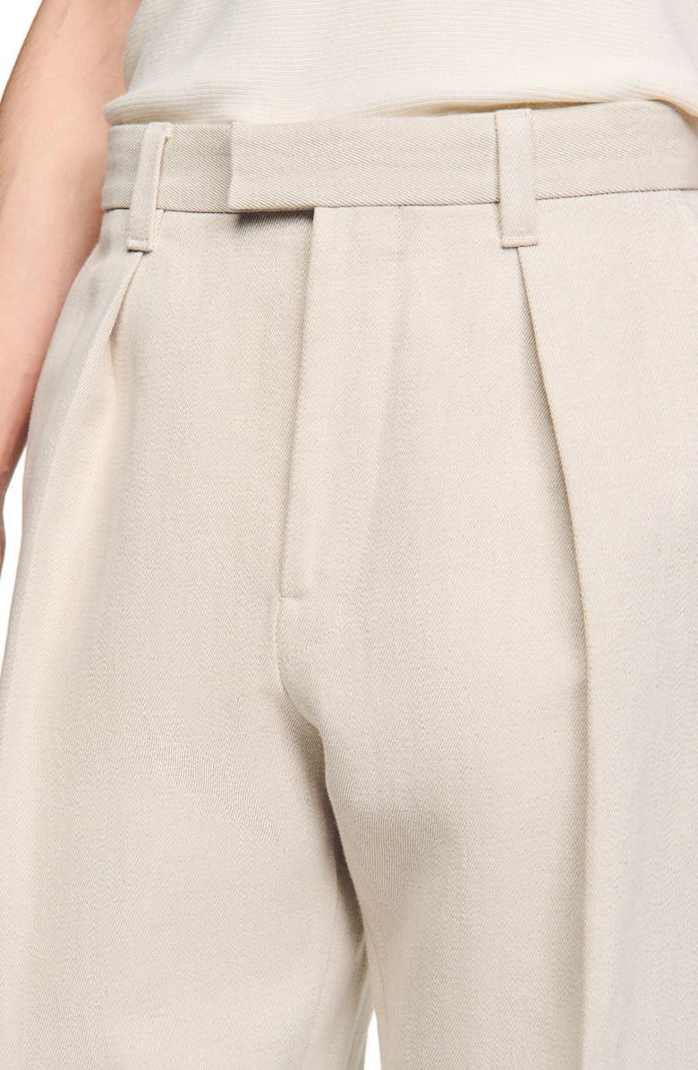 SANDRO Wide-leg trousers with creases, Alternate, color, 