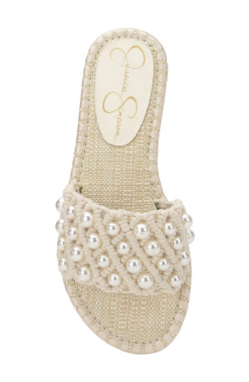 Jessica Simpson Brennara 2 Beaded Slide Sandal In Cream Rope