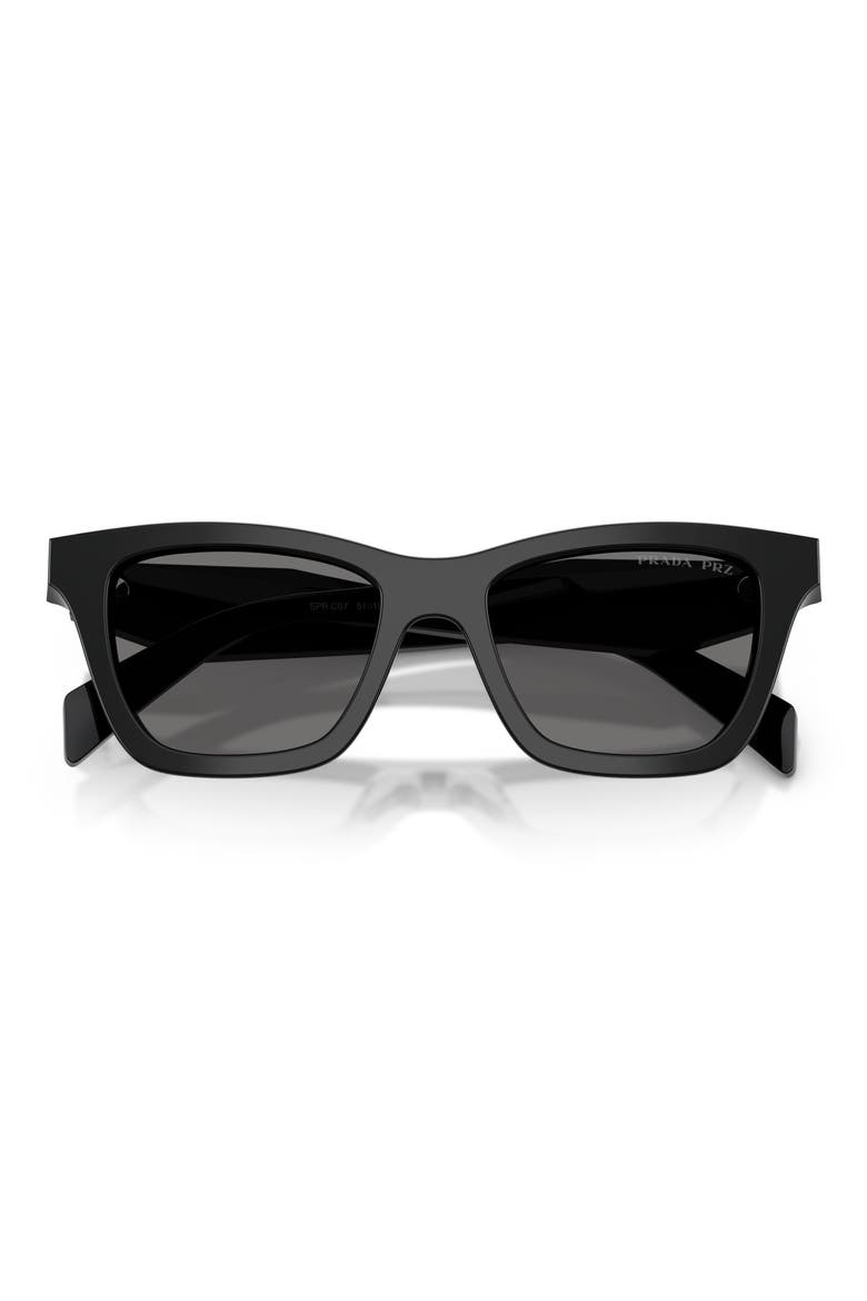 51mm Polarized Butterfly Sunglasses, Alternate, color, BLACK / DARK GREY POLAR