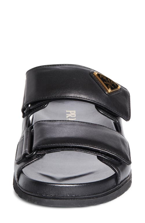 Prada Leather Double-grip Slide Sandals