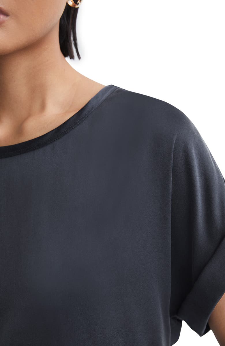 Reiss Helen Silk Blend T-Shirt, Alternate, color, Navy
