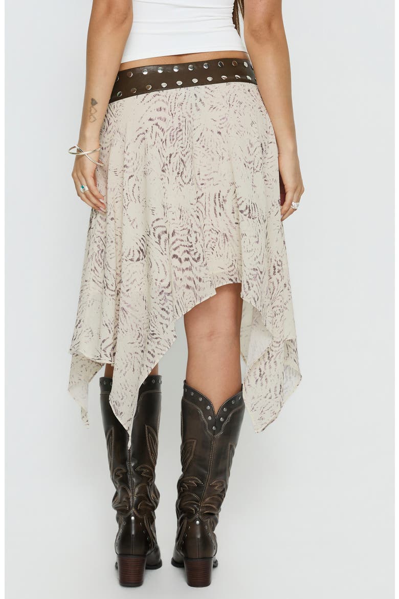 Dark Mirage Stud Asymmetric Skirt, Alternate, color, BEIGE MULTI