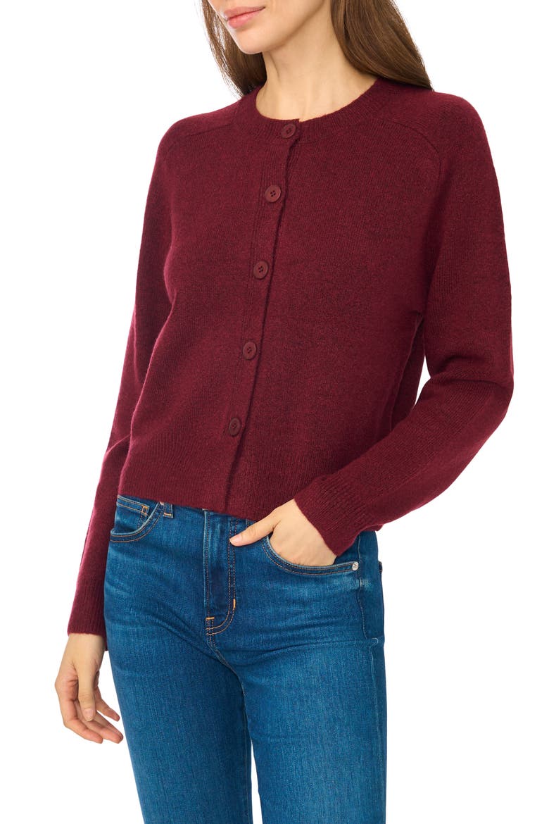 Crewneck Cardigan, Main, color, WINDSOR WINE