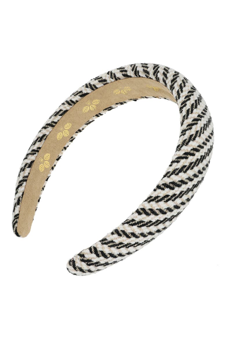 Jacky Stripe Headband, Main, color, BLACK/ WHITE