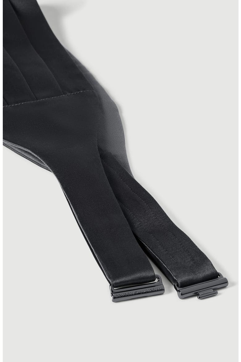 Silk and cotton satin cummerbund, Alternate, color, Anthracite