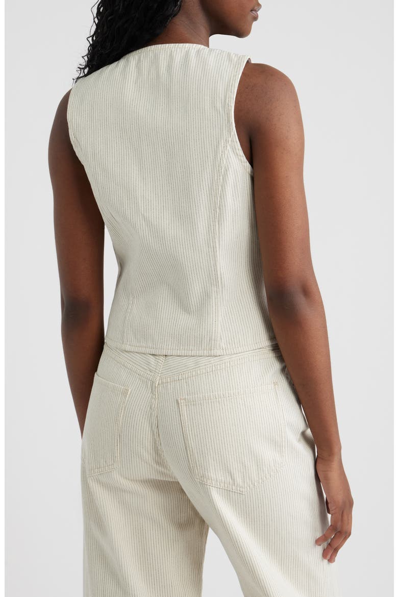 La Jolla Stripe Vest, Alternate, color, ECRU RAILROAD STRIPE