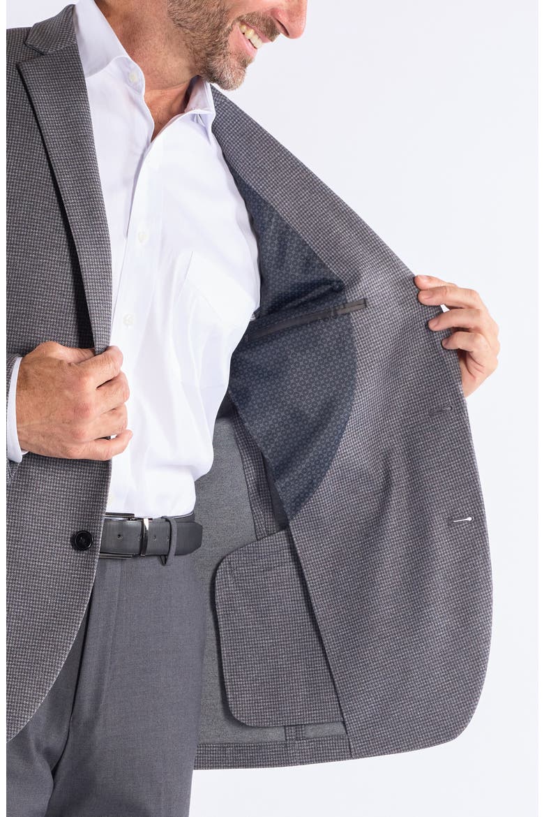 Check Knit Sport Coat, Alternate, color, GREY