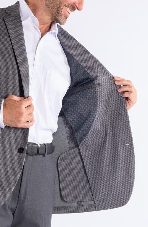 Savile Row Co Check Knit Sport Coat In Gray