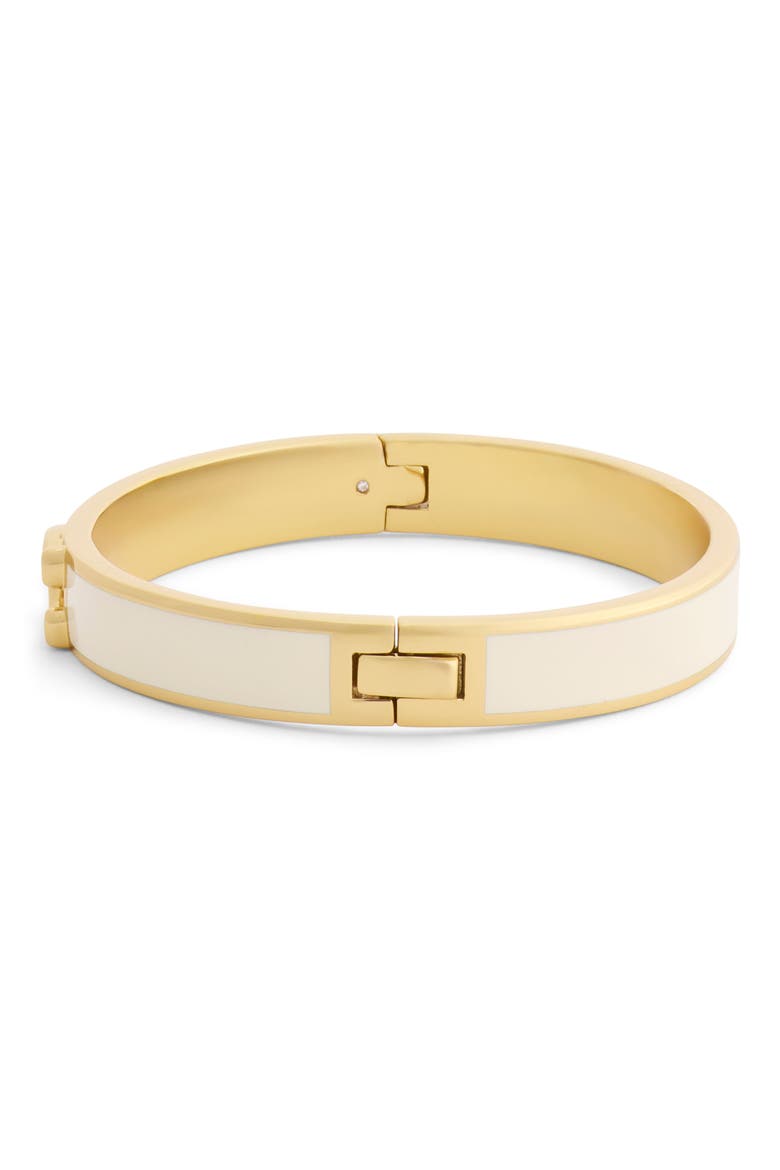 Signature C Enamel Hinge Bangle, Alternate, color, WHITE/ GOLD