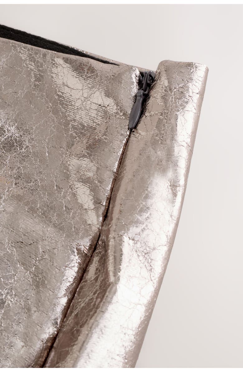 NEXT Metallic Faux Leather Miniskirt, Alternate, color, Metal