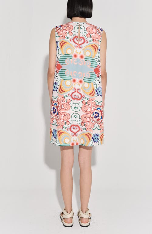 De Loreta Mundo Sleeveless Column Cotton Minidress In Multi
