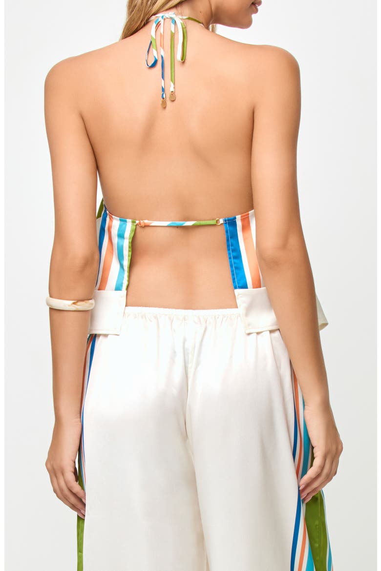 Hollis Handkerchief Halter Cover-Up Top, Alternate, color, CANCAN STRIPE