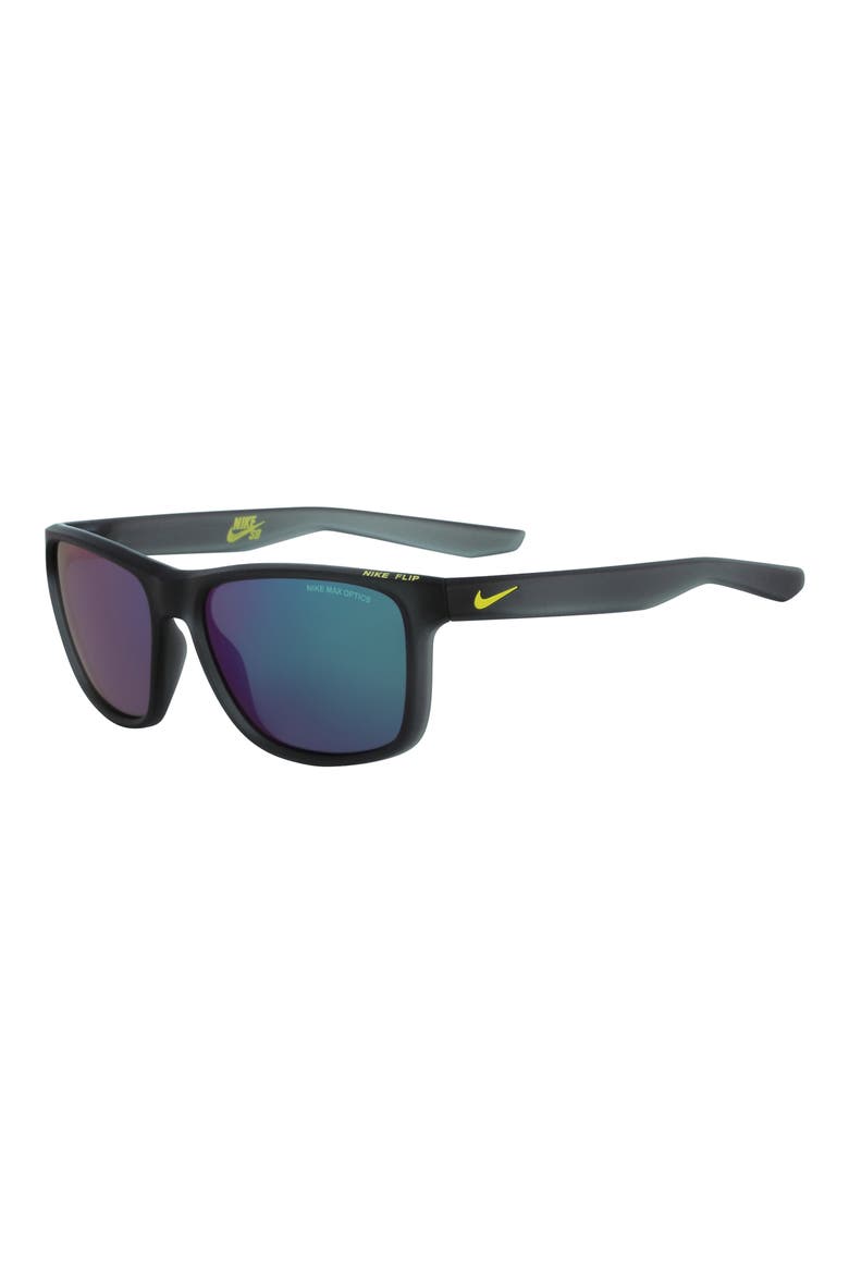 Flip 53mm Mirrored Sunglasses, Alternate, color, ANTHRACITE/ CYBER