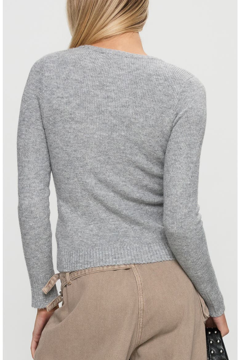 Elayna V-Neck Crop Sweater, Alternate, color, GREY MARLE