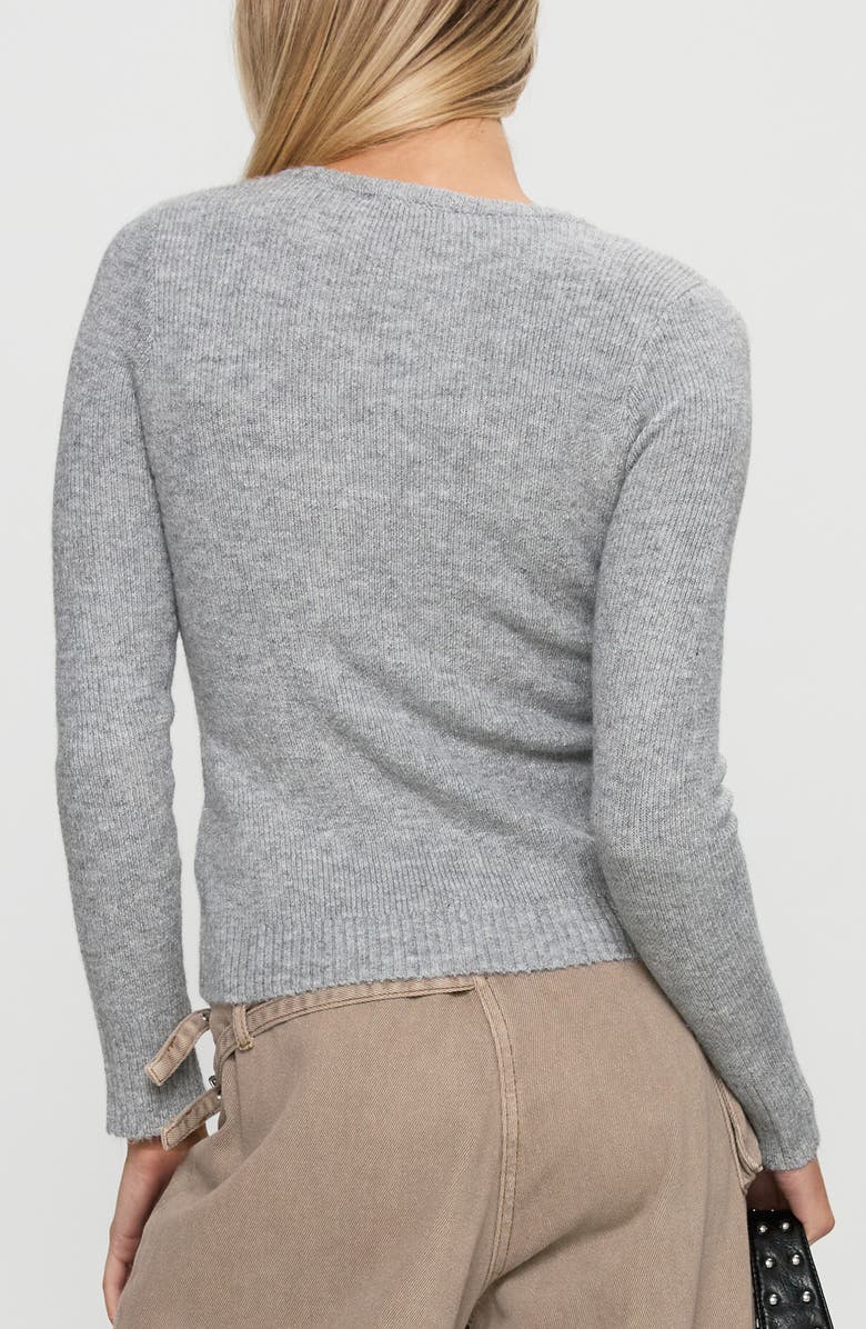 Princess Polly Elayna V-Neck Crop Sweater, Alternate, color, Grey Marle