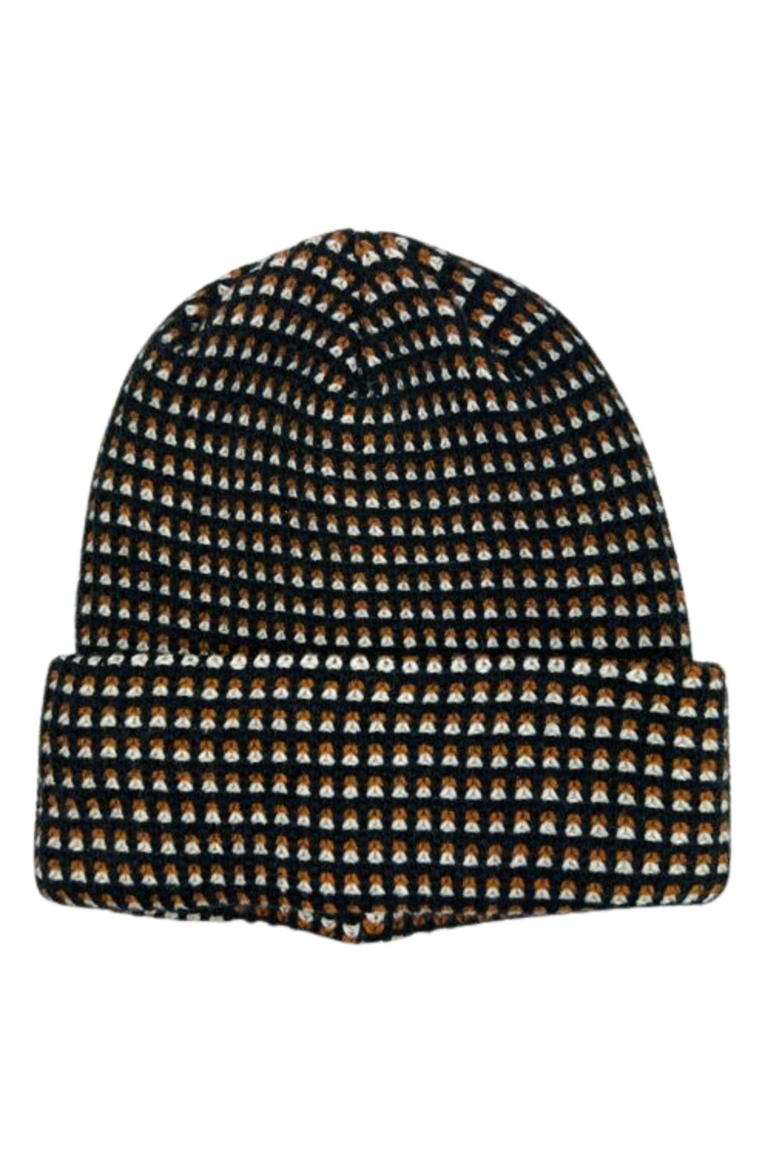 MARCUS ADLER Checkered Cuffed Knit Beanie