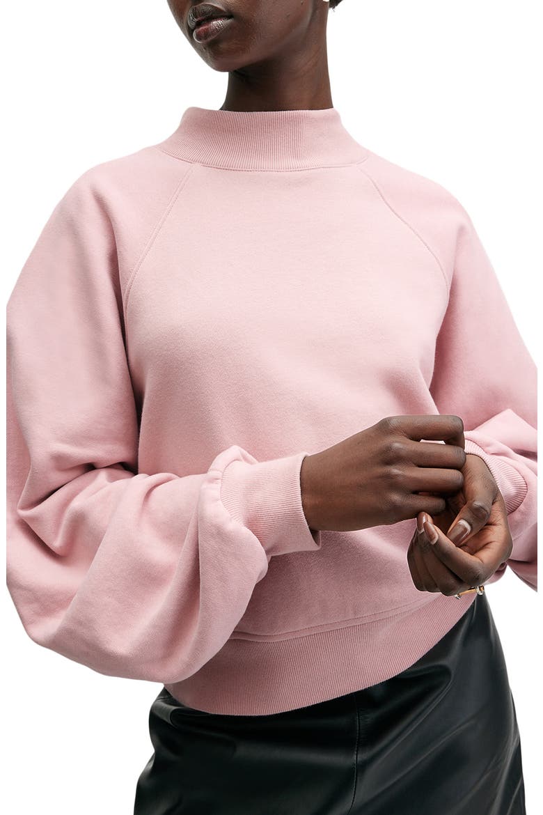 Dana Back Zip Mock Neck Sweatshirt, Main, color, DUSTY PINK ORCHID