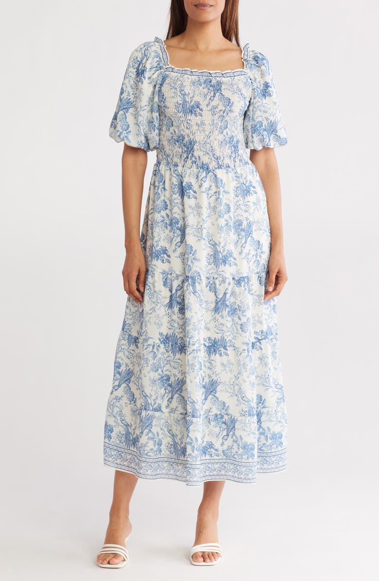 Fabulous Studio Abstract smock puff sleeve shirt mini  dress UkXL IM001