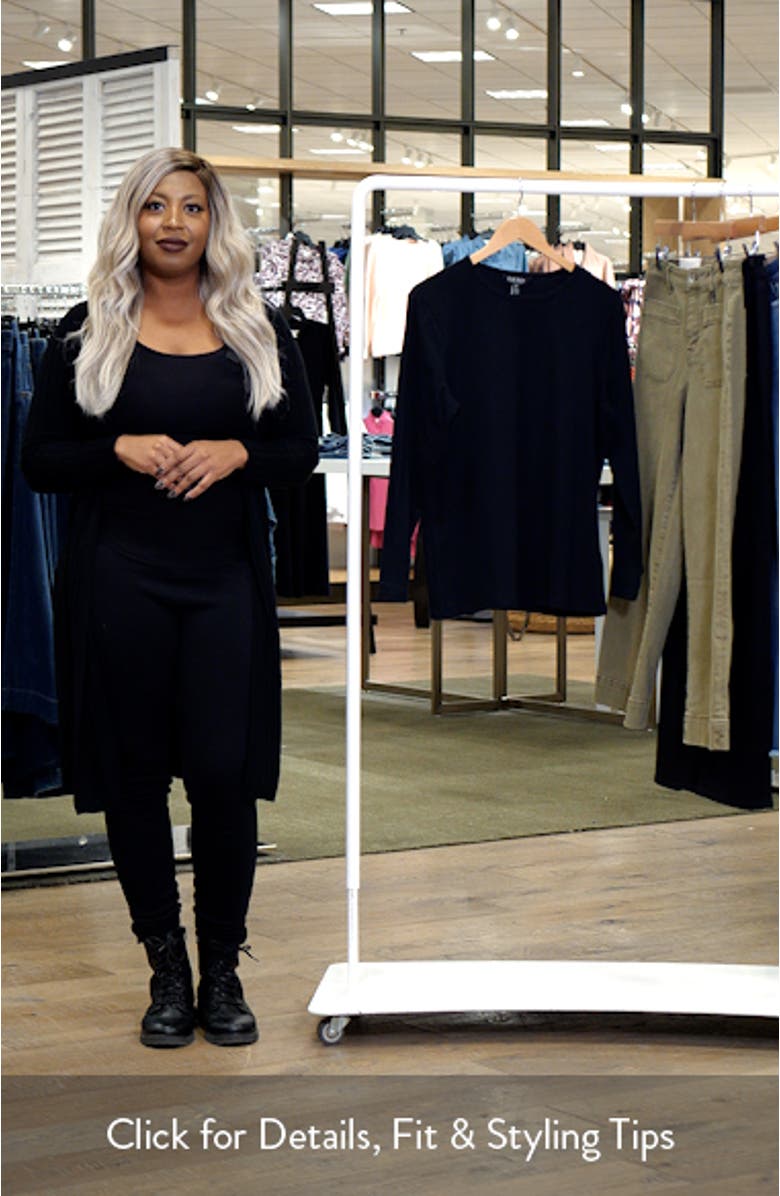 Katharin Rib Long Sleeve Stretch Cotton Top, sales video thumbnail