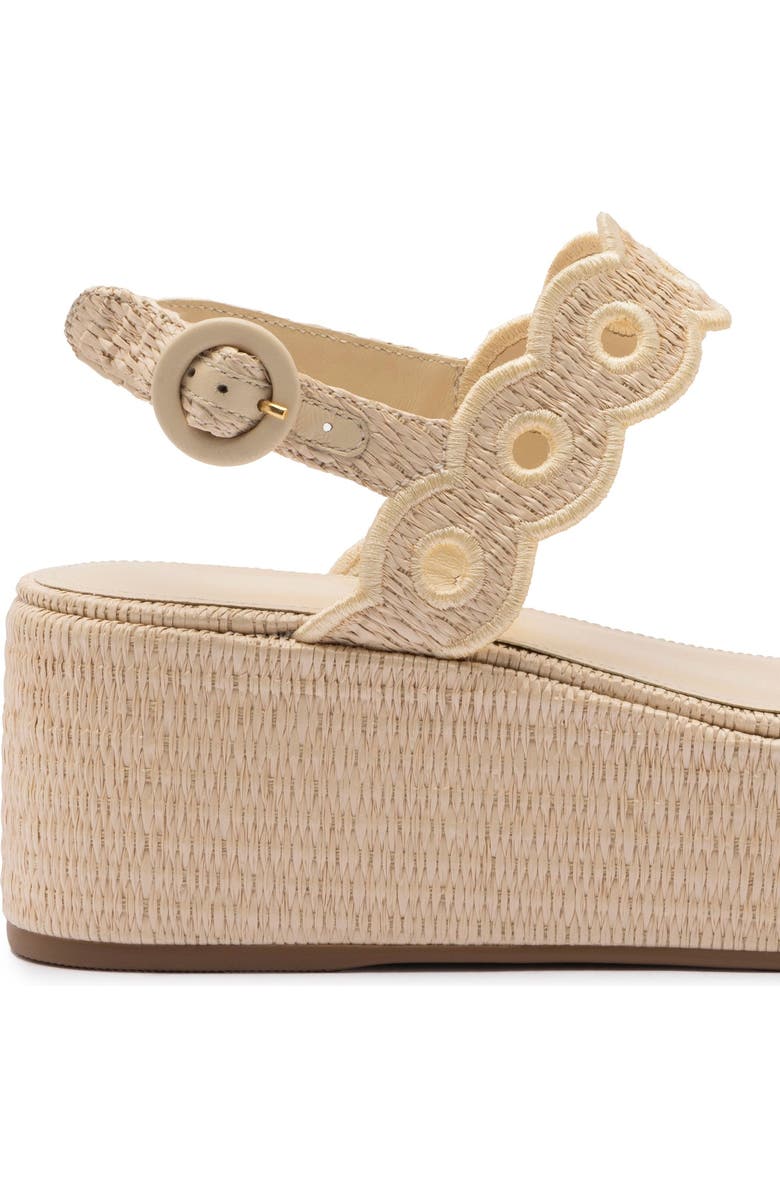 Larroudé Florence Broderie Flatform, Alternate, color, Natural