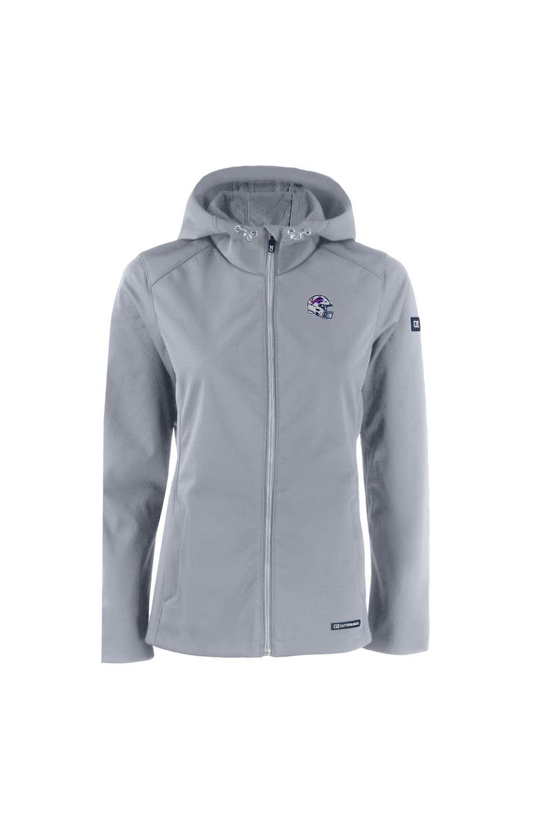 Cutter & Buck Women's Cutter & Buck Gray Buffalo Bills Evoke Eco Softshell Recycled Full-Zip Hooded Jacket, Alternate, color,