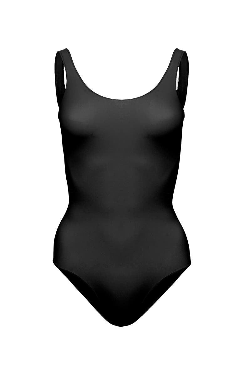 Noody Ultra-thin seamless forming scoop neck bodysuit, Alternate, color, Black