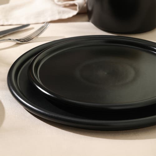 Stone Lain Eden Stoneware 4-piece Dinner Plate Set In Black