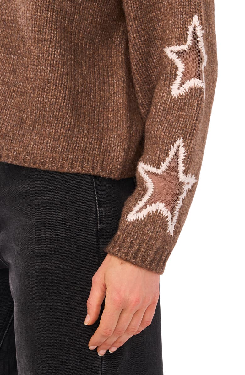 Halogen<sup>®</sup> Cozy Star Sleeve Sweater, Alternate, color, Dusty Brown Heather